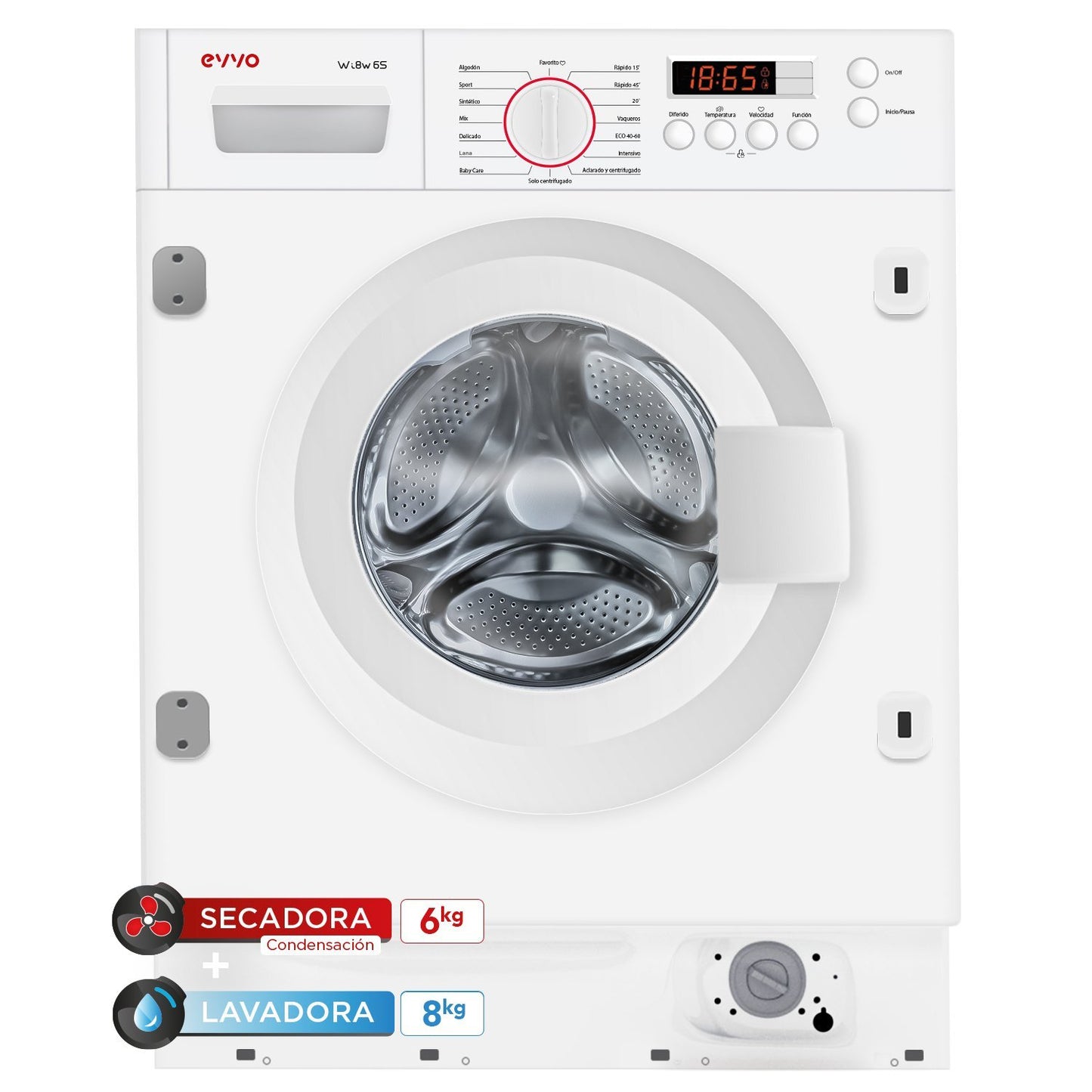 LAVADORA-SECADORA INTEGRABLE EVVO i8W6S