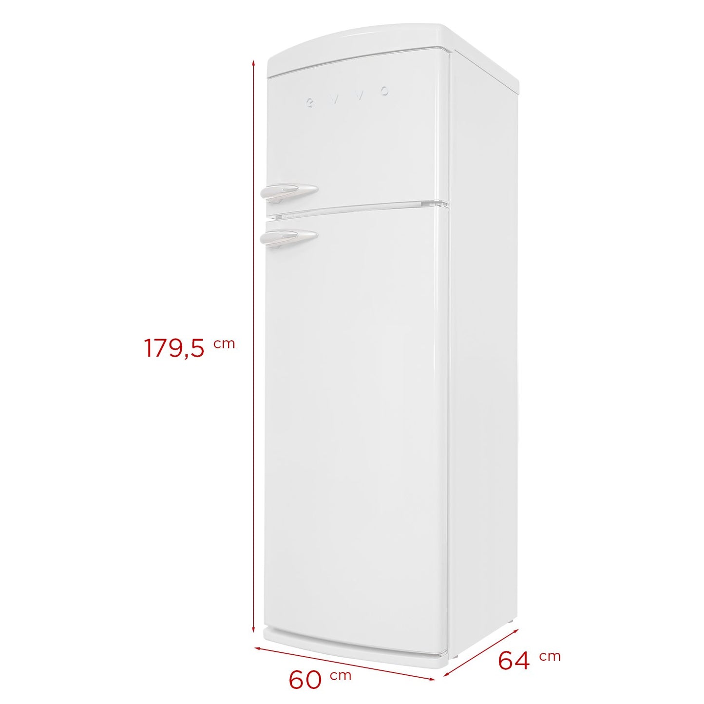 Frigorífico 2 puertas Evvo F50 Retro Gris