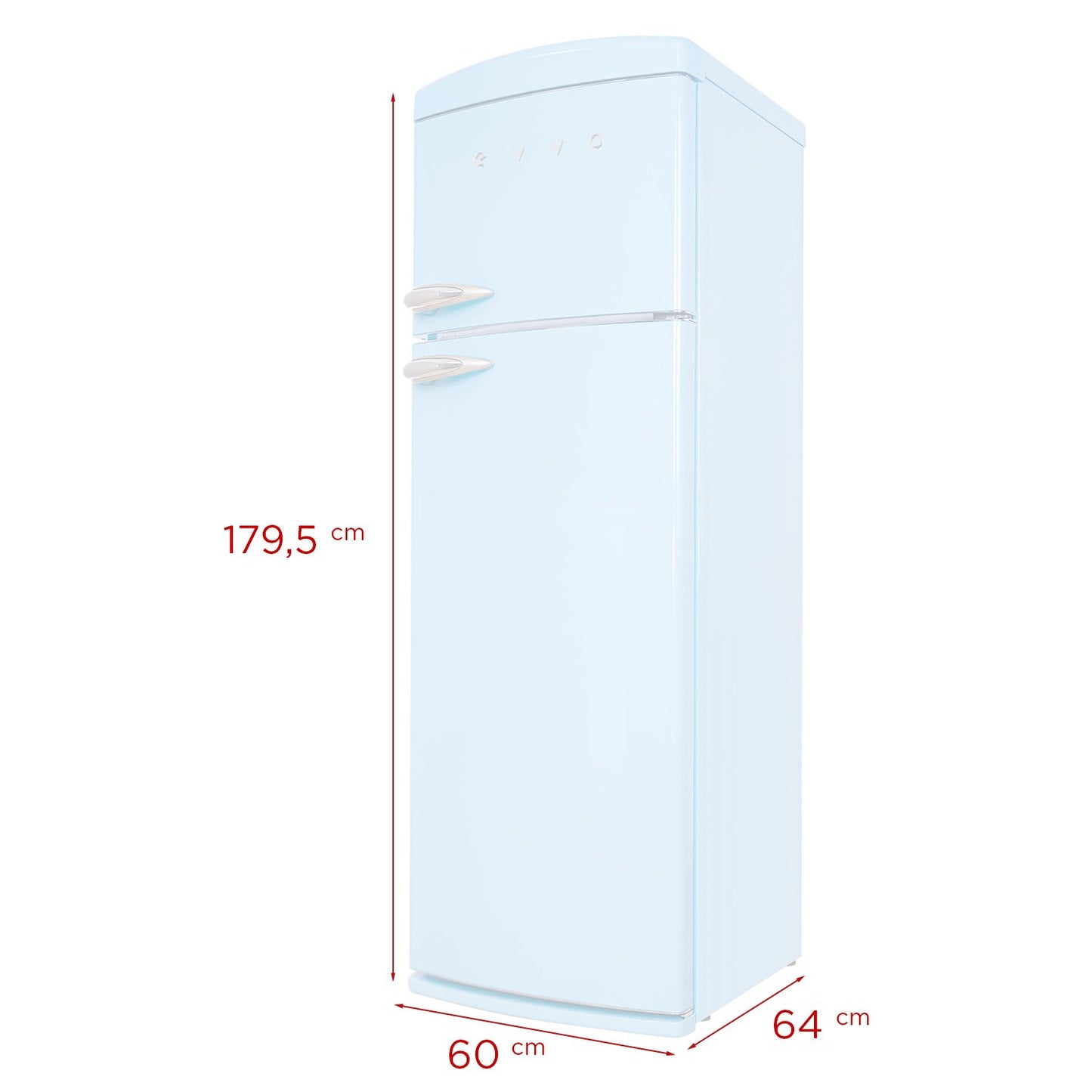 Frigorífico 2 puertas Evvo F50 Retro Azul