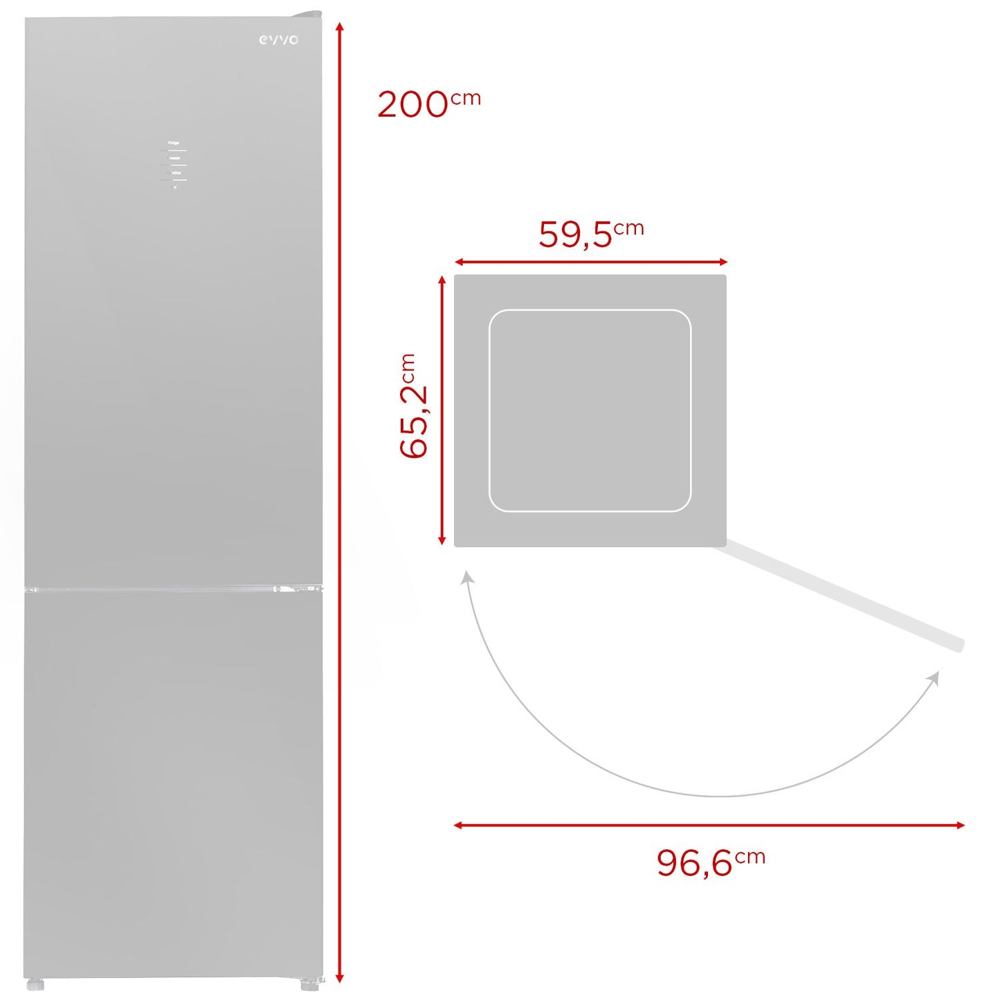 Frigorífico Combi EVVO F60B Glass