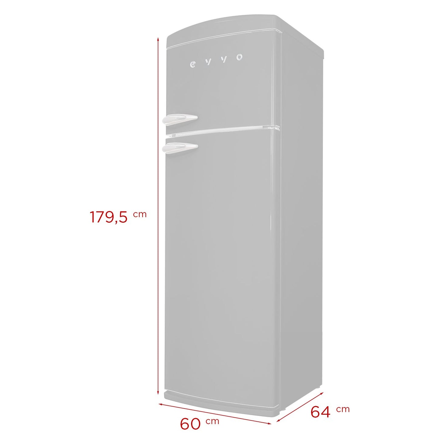 Frigorífico 2 puertas Evvo F50 Retro Negro